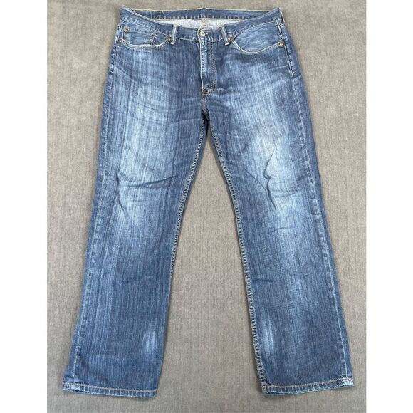 Levis 514 Straight Fit Jeans Men 36x30 Blue Denim Mid‎ Rise Classic Wash - Picture 1 of 11